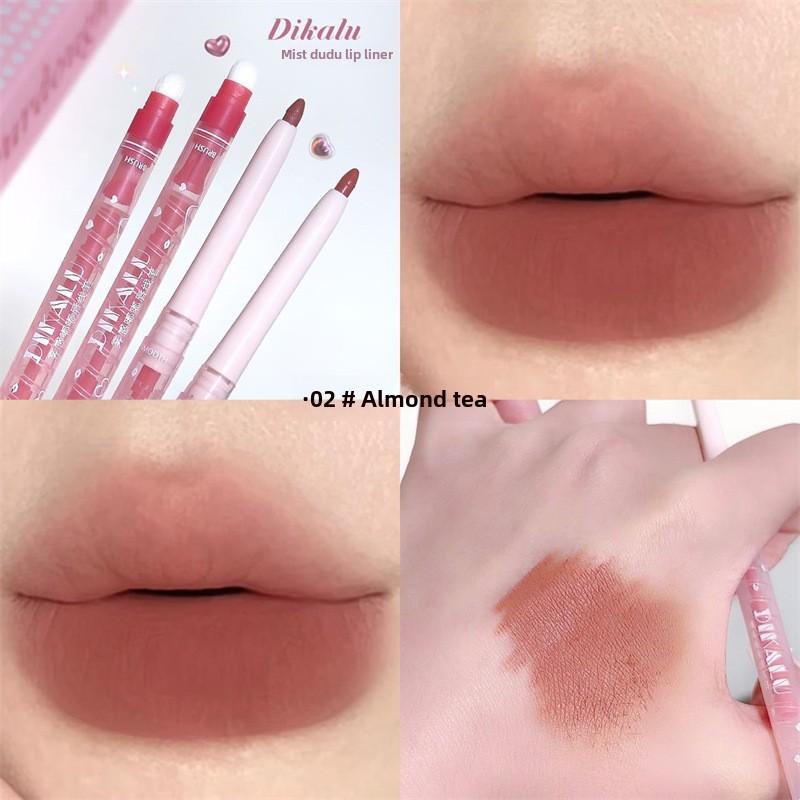 Velvet Matte Lip Liner, Waterproof Long-lasting Lip Pencil, Nude Peach Lip Liner for Smudge-proof Full Lips