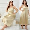 Women’s Plus Size Sling Nightgowns Satin Imitation Silk Pajama Dresses Oversized Sleepshirts Nightwear Large Size Home Casual Wear Lounge Dress
