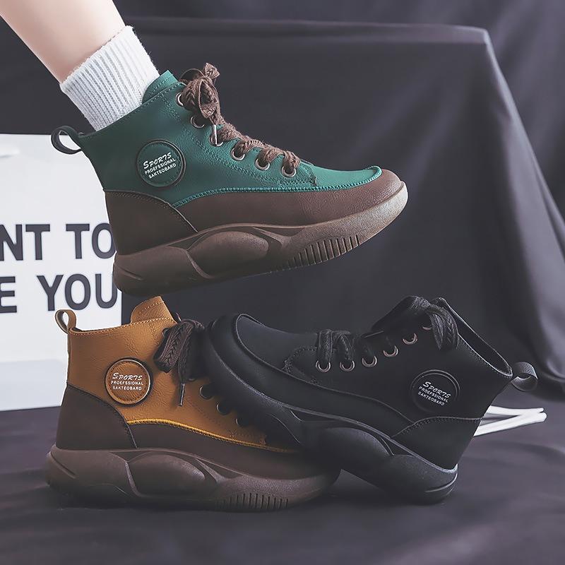 High-top shoes women's autumn new women's shoes big head rocking shoes platform casual board shoes street shooting trend