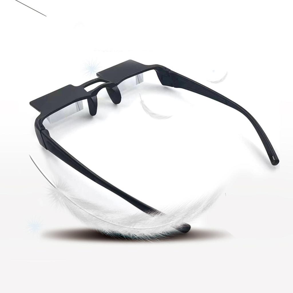 [Confortable] Lunettes paresseuses, Lunettes pour s'allonger à 90°, Lunettes à prisme pour vue horizontale pour lire en étant couché, Regarder la télévision avec des lunettes ou des lunettes de lecture
