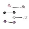 Newest Fashion Titanium Threadless Push In Nipple Barbell With Prong Set CZ Ends Push Pin Style Piercing Body Jewelry