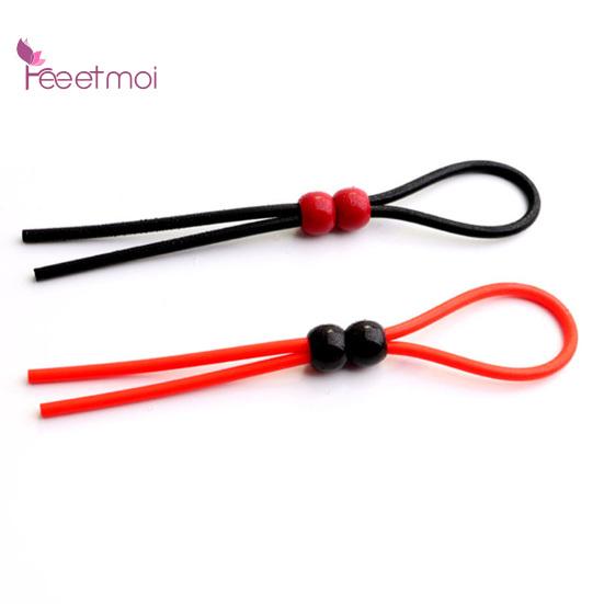 Penis Cord Rope Universal Novelty Delay Ejaculation Lock Ring Buckle Silicone