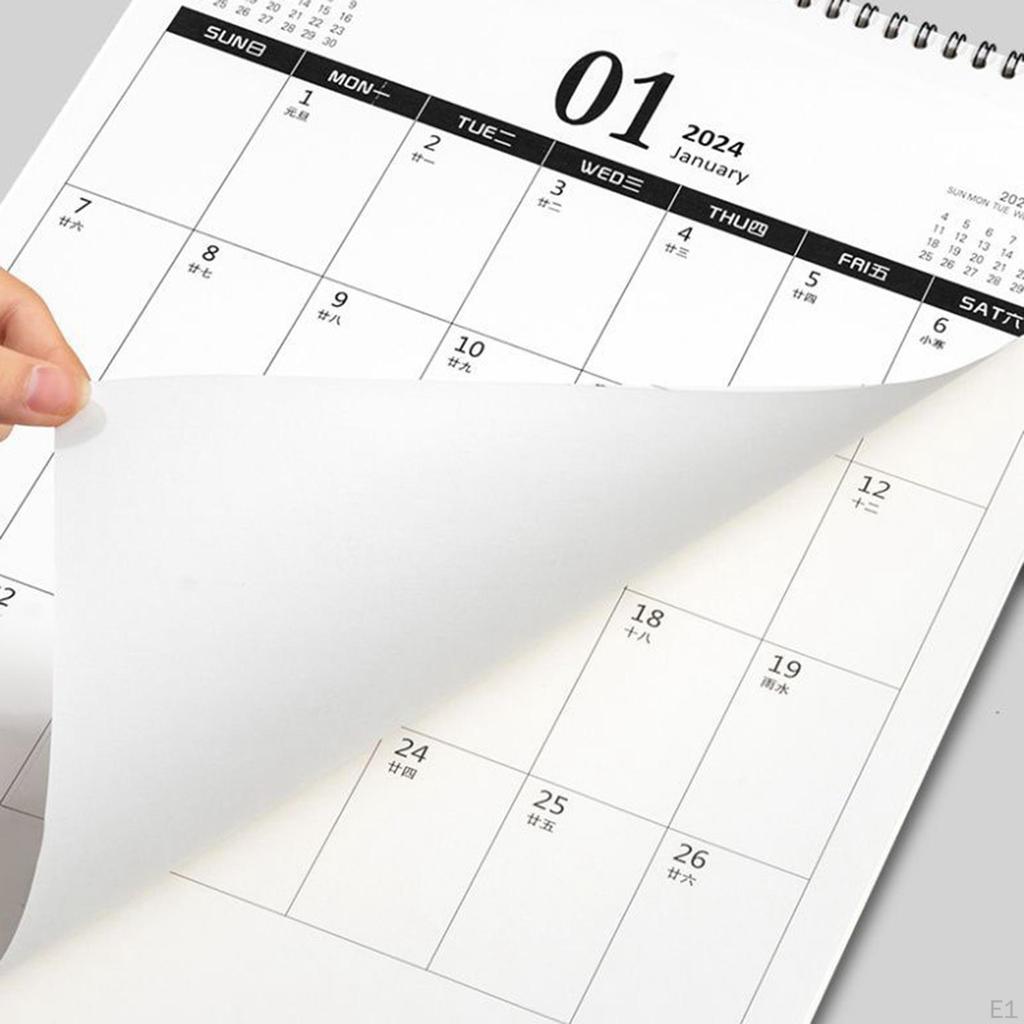 Wall Calendar Monthly Nov to DEC Space Saving with Hook Coil for