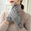 Women's Autumn/Winter Korean Style Velvet Touchscreen Gloves - Cute & Warm for Cycling/Driving