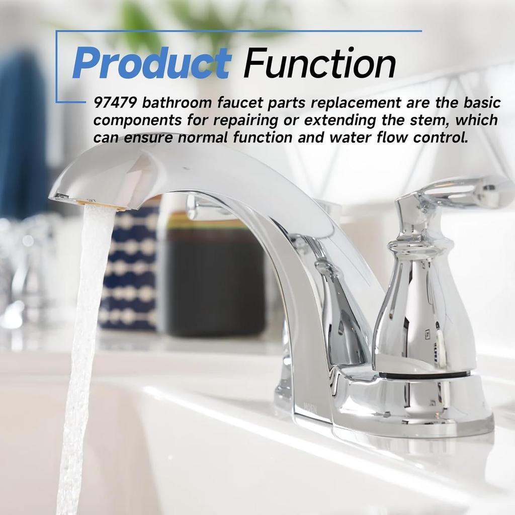 97479 Stem Extension Kit Repair Kit Replacement Parts for Moen Monticello Widespread Bathroom Sink Faucet Cartridge
