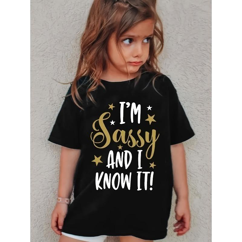 European sizes Girls' Cute English Alphabet A-Z Letter Print T-Shirt - Short Sleeve Round Neck Casual Top with Uppercase