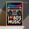 1pc 8x12inch 2D Flat Sign/ I Love 80's Music Sign/metal Wall Art Funny Vintage Plaque Decor, Home Decor, Restaurant Decor
