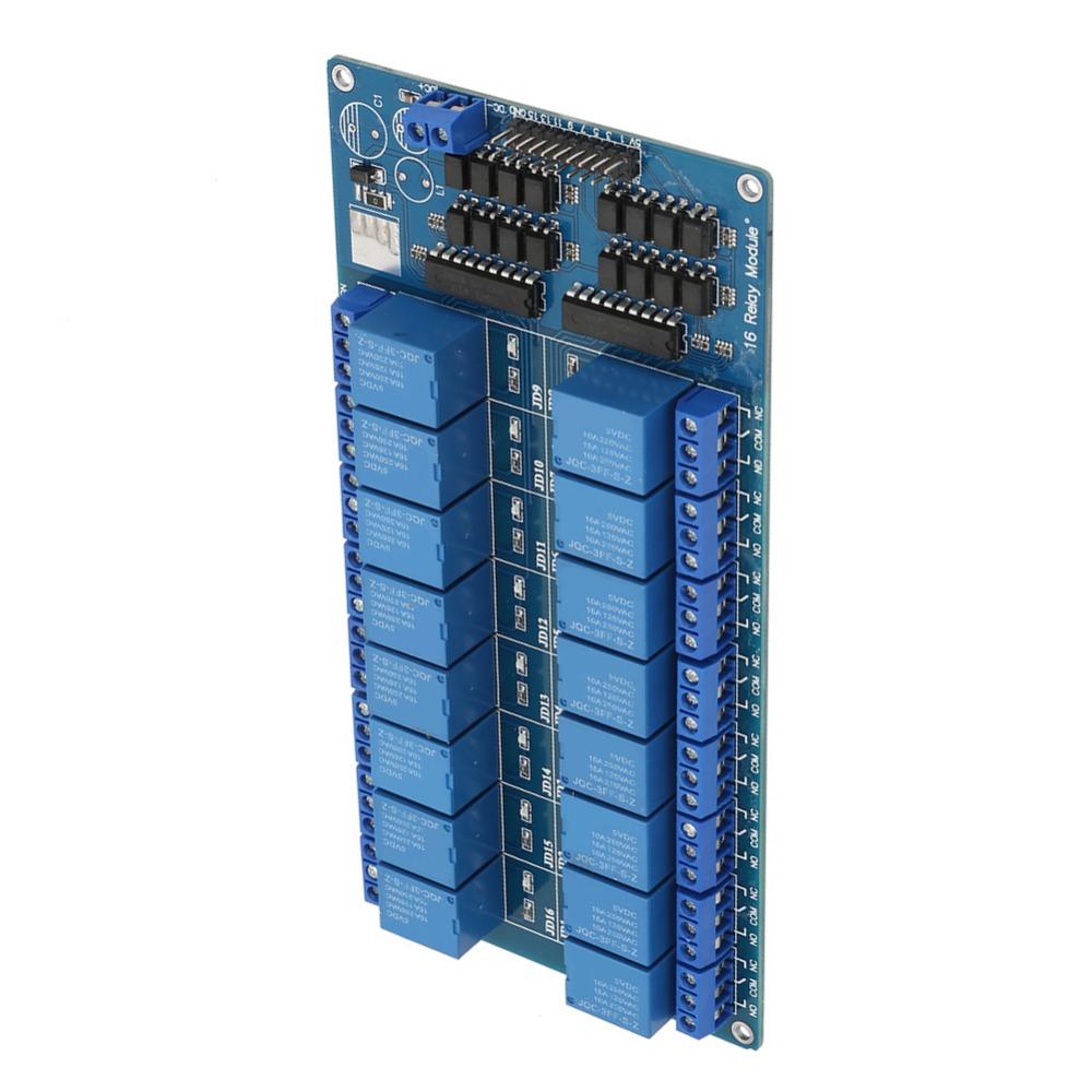 16-channel Relay Module with Optocoupler Protection 5V 5V Relay Module 180 *90 *20mm LM2596S Chip Relay Control Board