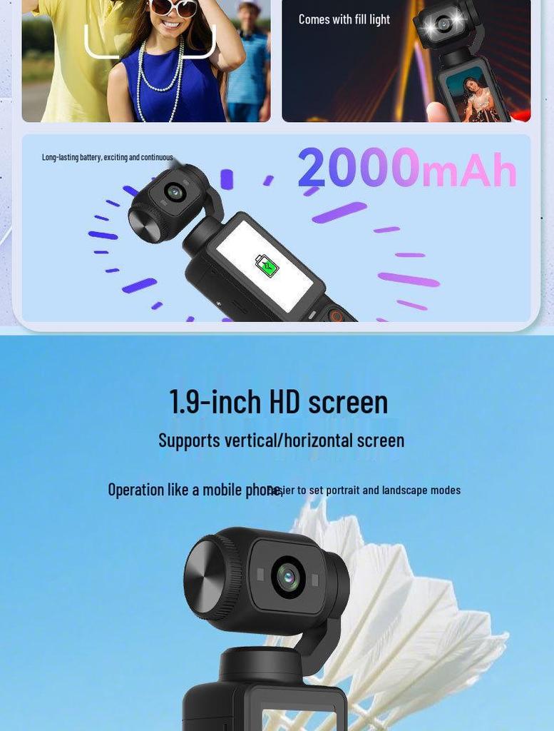 Q7 4K HD Sports Camera: Portable Handheld Action Cam for Outdoor and Travel Vlogs