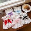 Heart Print Pet Dress with Bow, Breathable Cotton Dog Cat Clothes, Adjustable Pet Outfit with D-ring