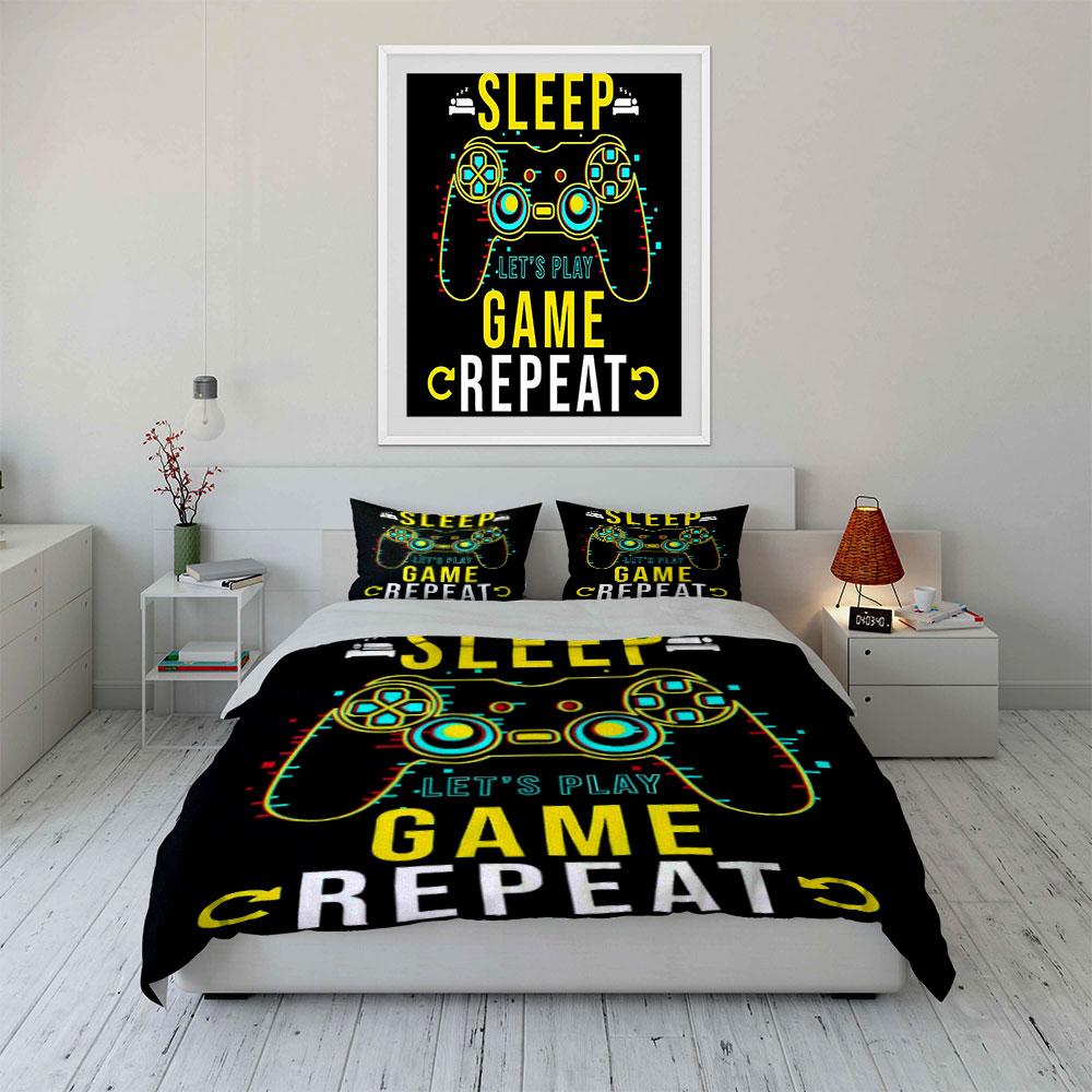Game Controller and Text. Bedding Sets Duvet Cover Sets Duvet Covers Pillowcases(1*Duvet Cover 2*Pillowcases Without Duvet Insert)