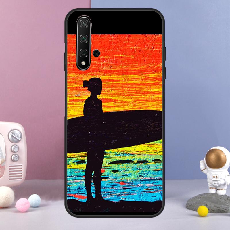 

Surfing Art Surf Girl For Huawei Nova Y70 Y90 Y60 Y72 Y73 Y61 Y91 7i 8i 11i 12i 12s 9 10 SE P20 P30 P40 Lite Case Huawei Nova 5T