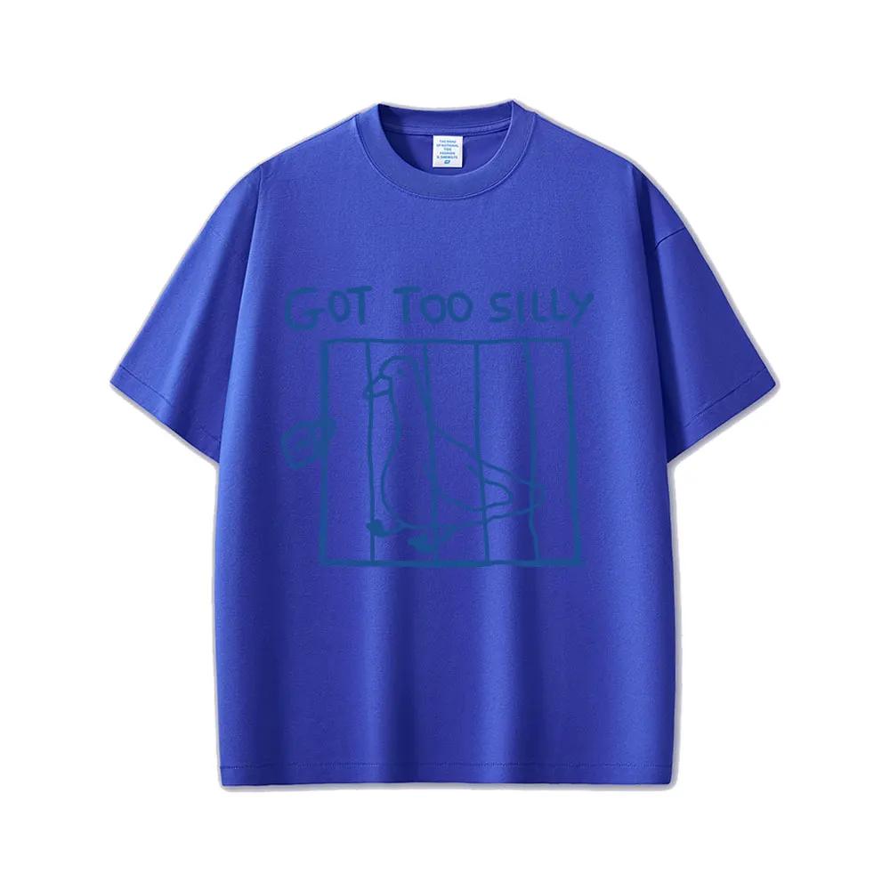 Summer 100% Cotton T-shirt Men and Women with the Same Big Goose Print Must Be Comfortable To Wear Do Not Want To Take Off