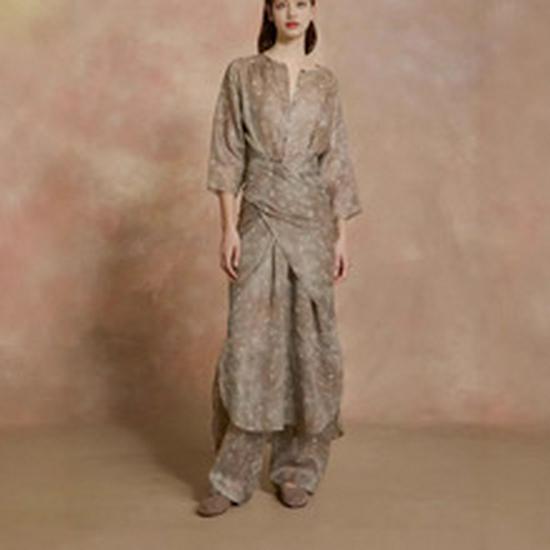 Elegant Dark Brown Single-Breasted Jacket & Skirt Set