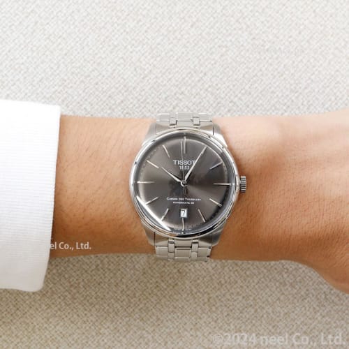 Tissot Chemin Des Tourelles Powermatic 80 Watch, 39mm, with a Gray Dial and Bracelet, Officially Imported, Men's Model T1398071106100