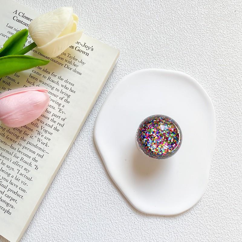 

Colorful Sequin Crystal Ball Phone Airbag Holder Korean Ins Female Back Sticker Stable Desktop Portable Niche