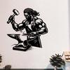 Wrought Iron Metal Wall Art Blacksmith Statue Sculpture Rustic Industrial Decor for Garden Fence Workshop Father Day Labor Day Gift