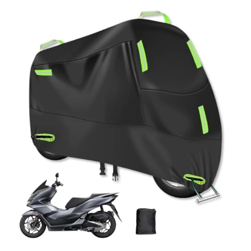 Motorcycle Cover, Compatible with Honda PCX125, Moped Cover, Large, Bike Cover, 7 Reflective Strips,