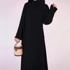Damenrobe schwarz langärmlig Rundhalsausschnitt muslimisches Kleid