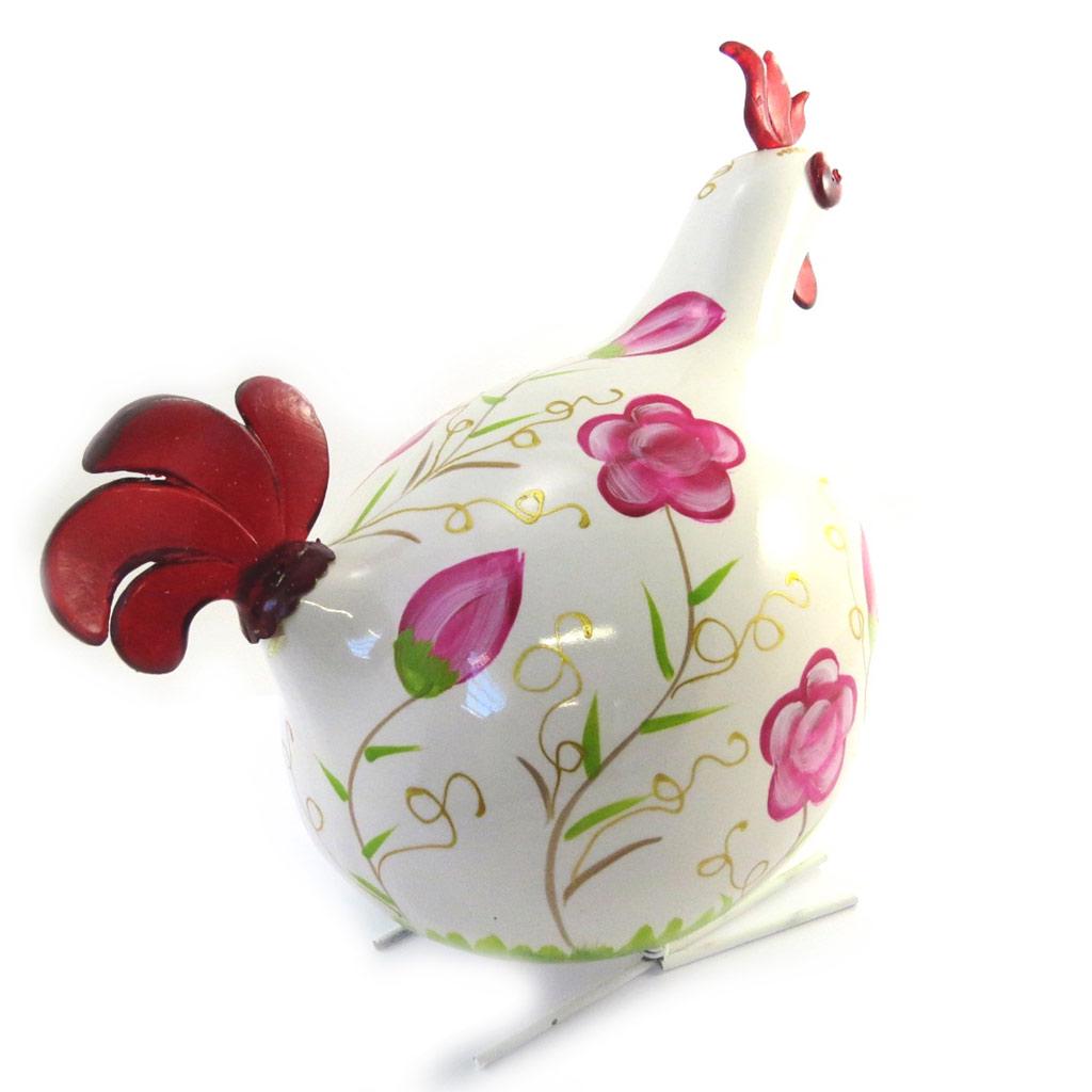 Les Trésors De Lily [M9052] – Figur „Coq Cocorico“ aus rosa Elfenbein – 30 cm