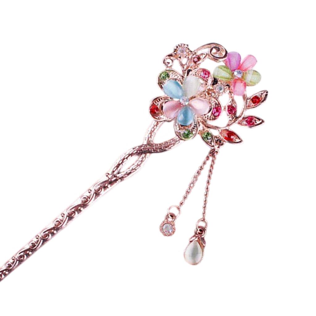 Eleganter silberfarbener Haarnadel mit Kristallfiligran Buyao für Frauen Mädchen Buyao für traditionellen Kopfschmuck Haarschmuck