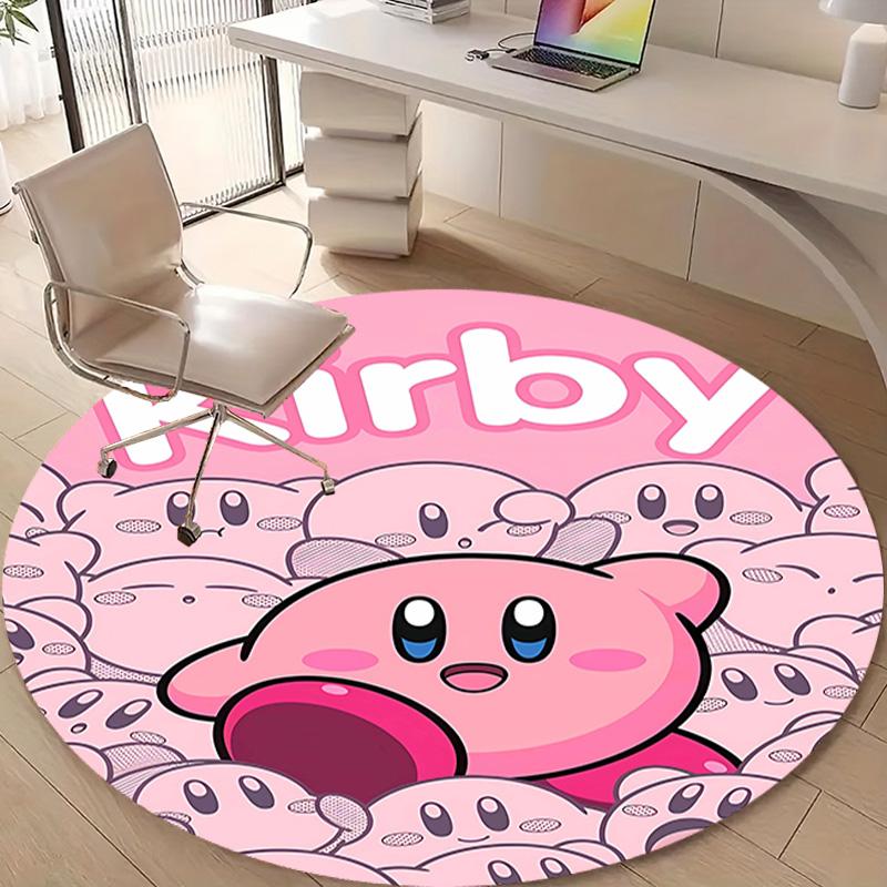 1pc Kirby1 Design Printed Area Round Carpet for Bedroom Living Room Home Decor Rugs Mat Non Slip Mat Rug for Bedside