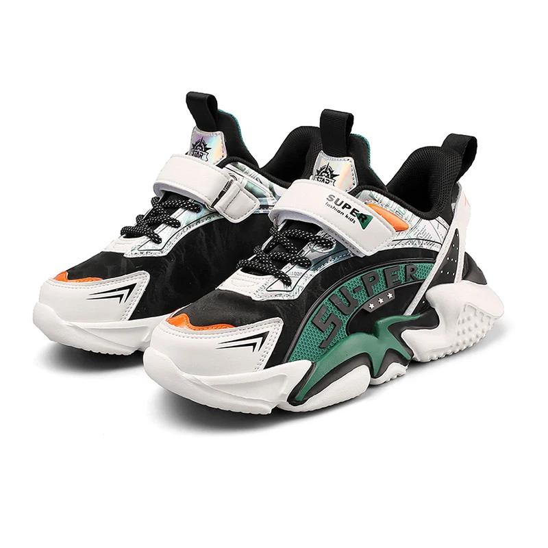 Sport Kids Leather Sneakers Four Season Boys Casual Shoes Non Slip Children Fashion School Walking Running Shoes Size 28-39