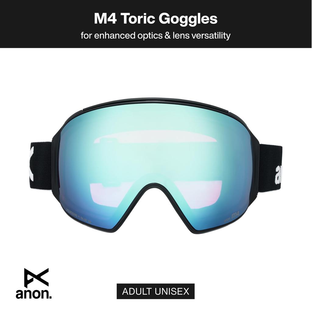 ANON Unisex M4 Low Bridge Fit Goggles in (Toric) Black/Blue