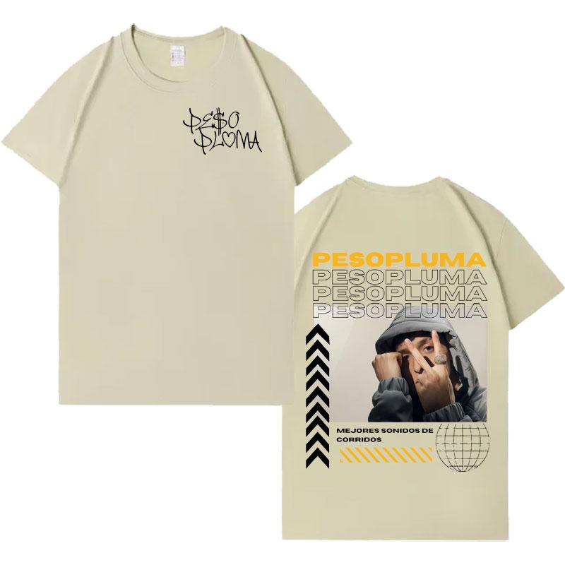 Singer Peso Pluma Hip Hop Graphics High Quality Tshrits Mens Casual T Shirt Oversized Short Sleeves Crewneck Cozy Clothes Unisex
