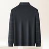Montagut Men's Fleece Lined Faux Two-Piece Collar Long-Sleeve Polo Shirt
