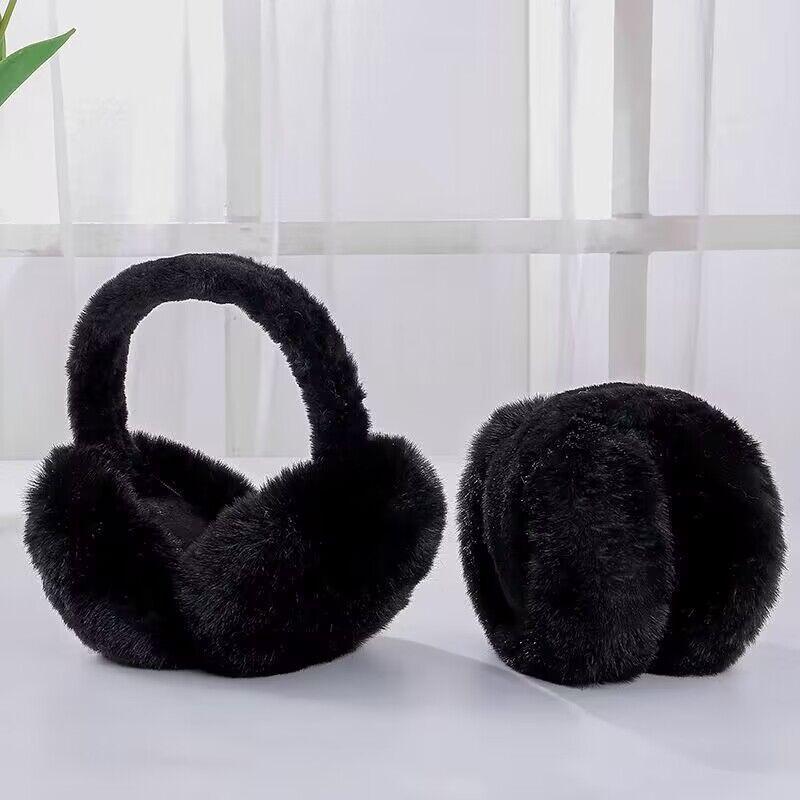 Foldable earmuffs to keep warm in winter, men's and women's ear muffs, ear bags, cute students imitation rabbit fur thickened plush