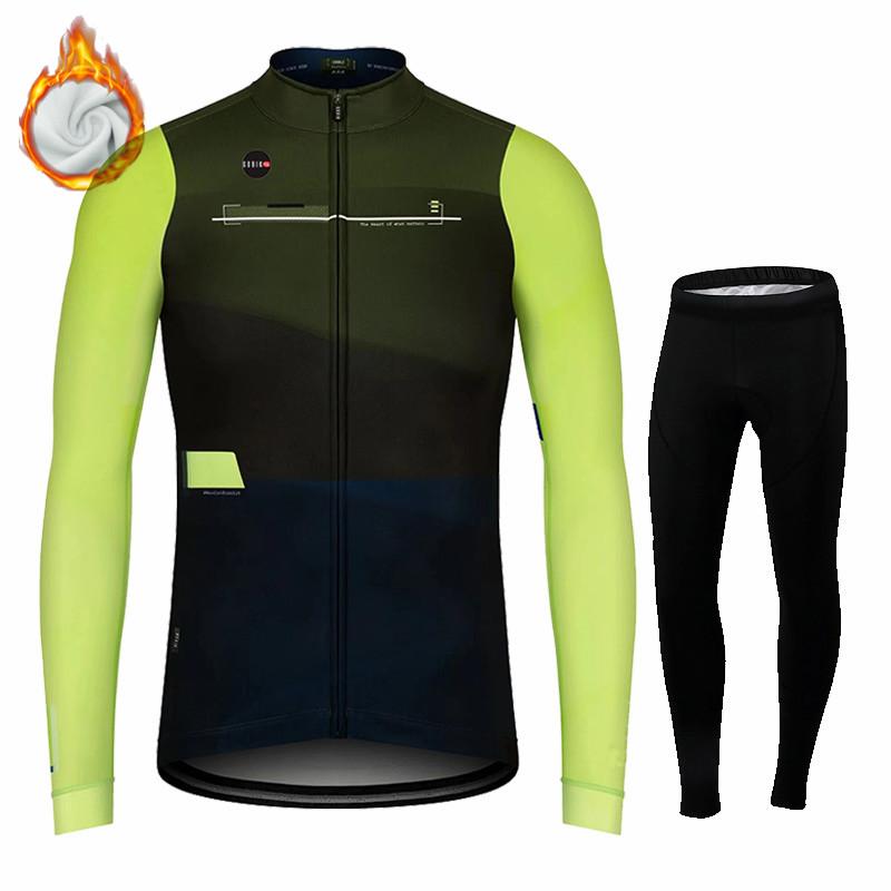 2025 Nový Gobikful - Pánský cyklistický oděvní set, Termovlna Dlouhý vlněný set a Dlouhé kalhoty pro venkovskou jízdu na horském kole