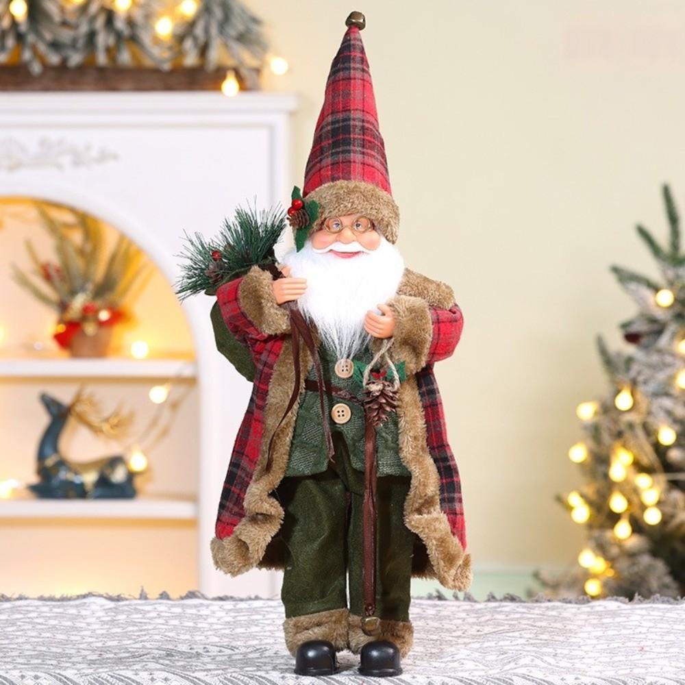 40/60cm Seated Santa Figurine Standing Posture Santa Claus Ornament Christmas Home Decor