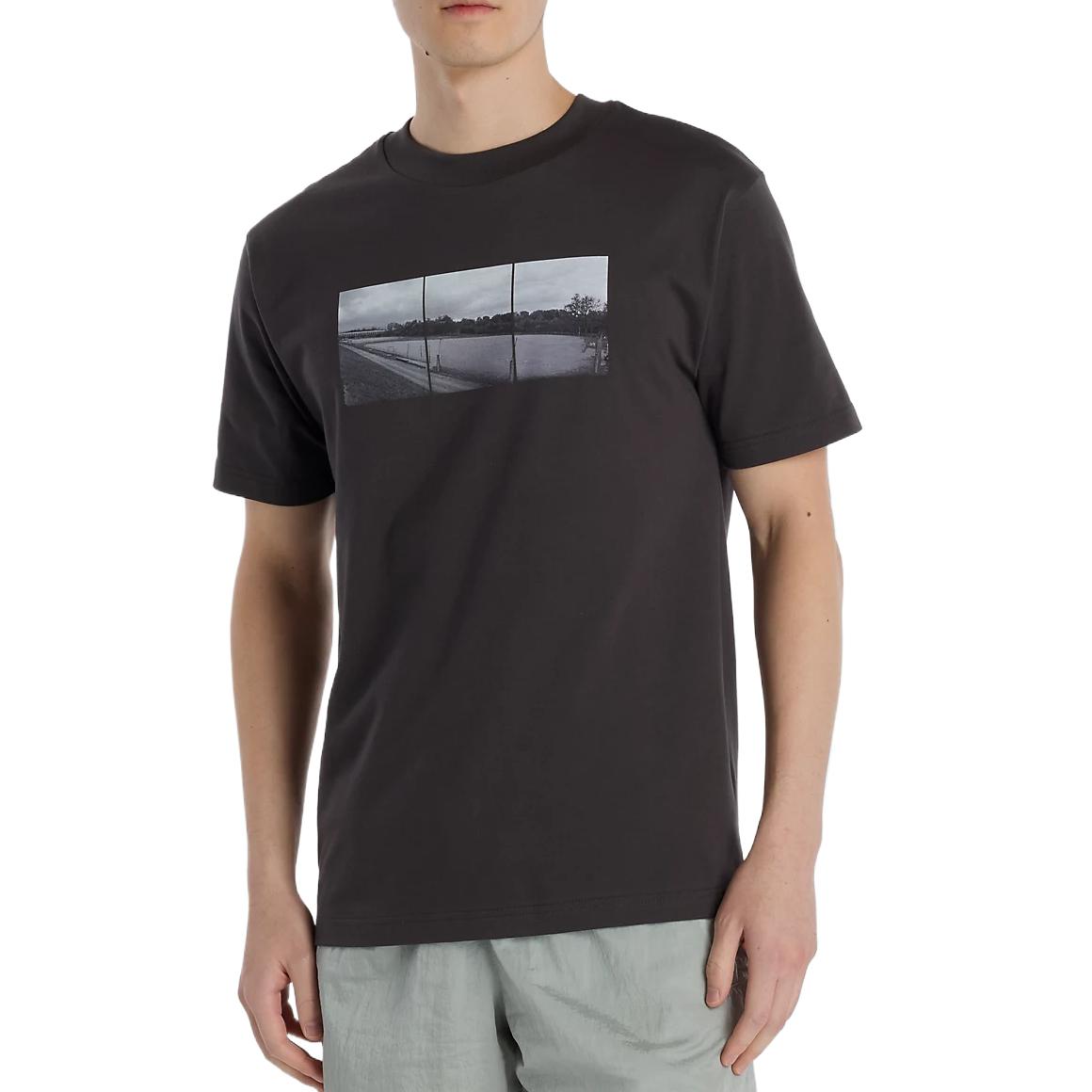 New Balance T Shirts Men s Faded Black Crew Neck Moderate MT61Z55G-ABR S