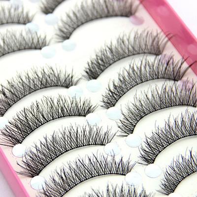 10 Paar natürliche, überkreuzte, verlängerte Wimpern für Hochzeit, Party, Make-up, falsche Wimpern
