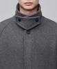Musinsa Standard Cashmere Blend Oversized Balmacaan Coat [Medium Grey]