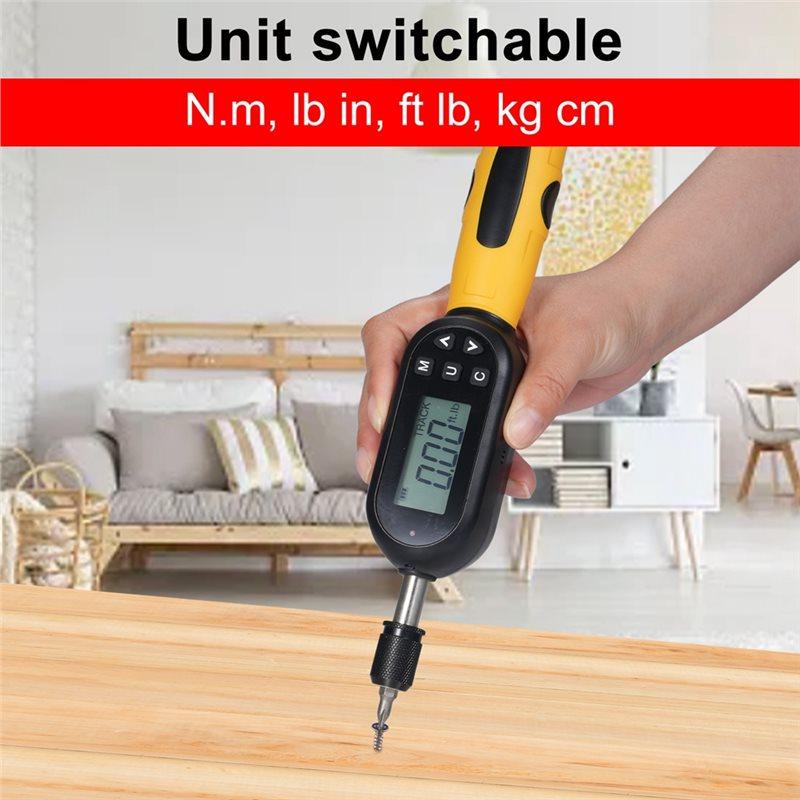 Bit Tester Digital Screwdriver Set Torque Display Meter 10.74-106.21 In-Lbs/1.2-12N. M With Buzzer/LED Light