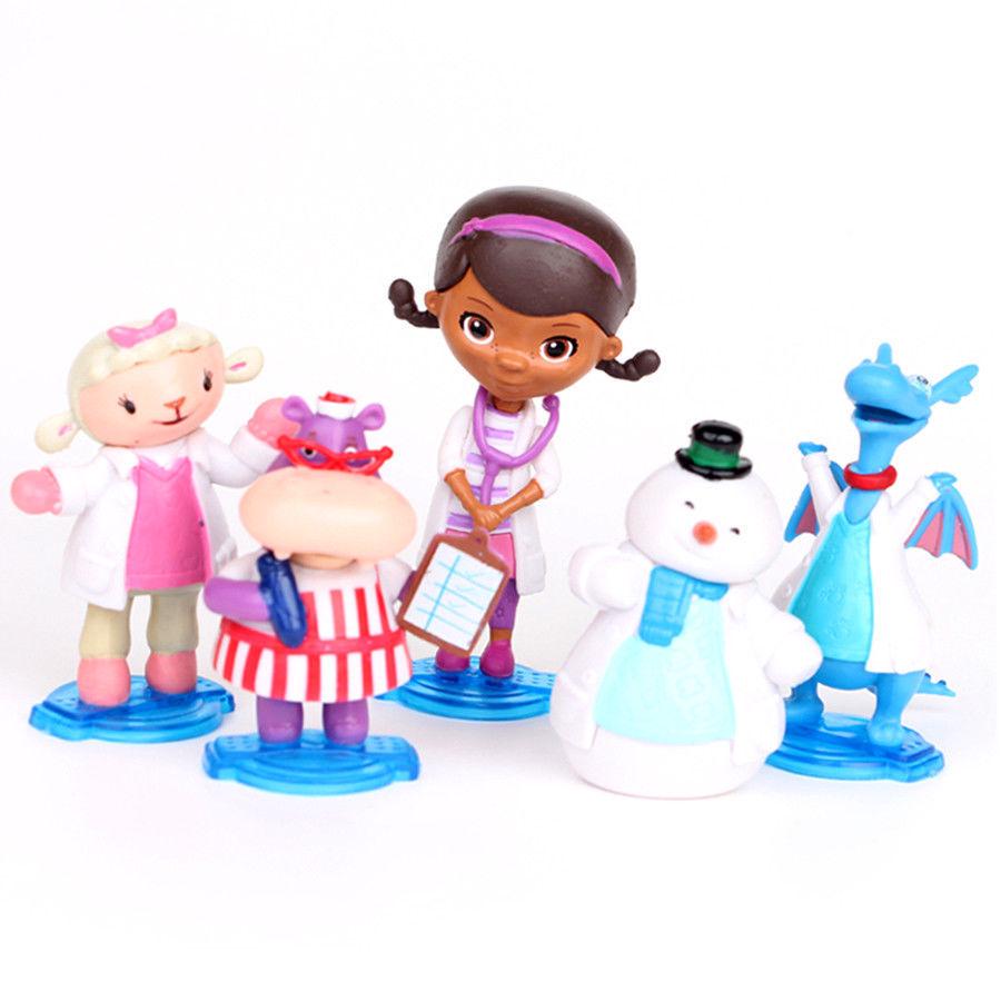 

Doc 5 Pcs Mcstuffins Stuffy Lambie Hallie Chilly Figure Cake Topper Play Set Toy
