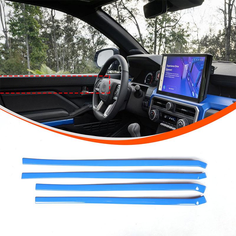 ABS Carbon Fiber For Toyota Tacoma 2024-2025 Central Control Trument Panel Steering Wheel Door Handle Interior Accessories