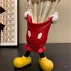 & Kawaii Mickey Glove Pen Holder Anime Cute Cartoon Pencil Stationery Desktop Decoration Student Pen Holder Christmas Gift