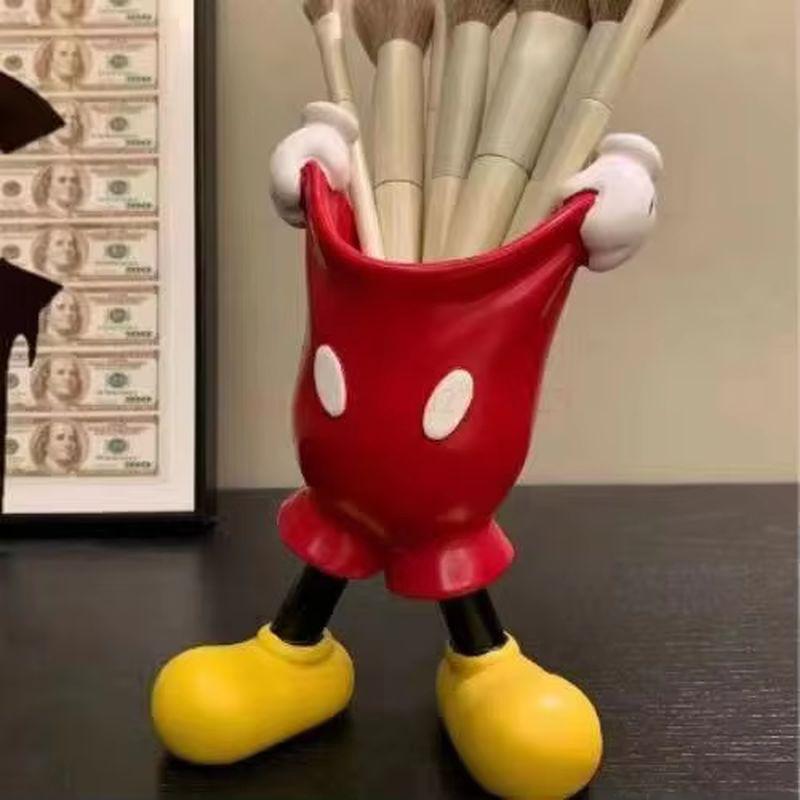 & Kawaii Mickey Glove Pen Holder Anime Cute Cartoon Pencil Stationery Desktop Decoration Student Pen Holder Christmas Gift