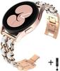 20mm 22mm Armband für Samsung Galaxy Watch 4 3 5 Pro 45mm Active 2 Gear S3 Luxuriöses Leder+Metall Armband Huawei Watch GT/2//3 Armband