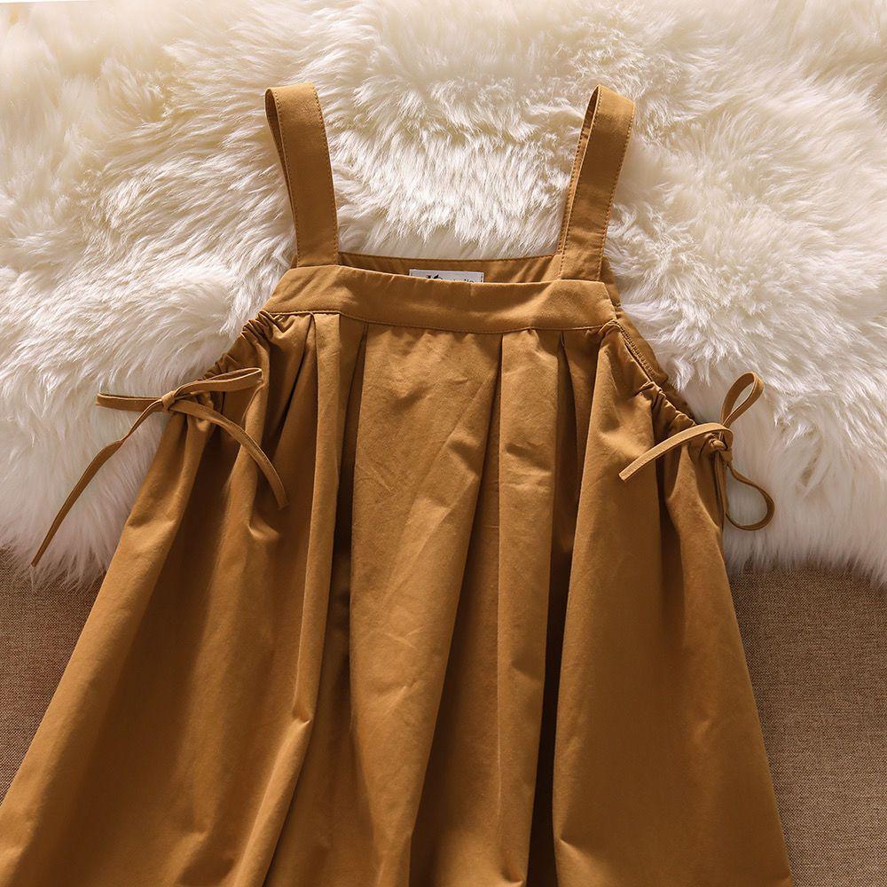 

Retro Summer Strappy Dress & Puff Sleeve T-shirt Set for Women Small