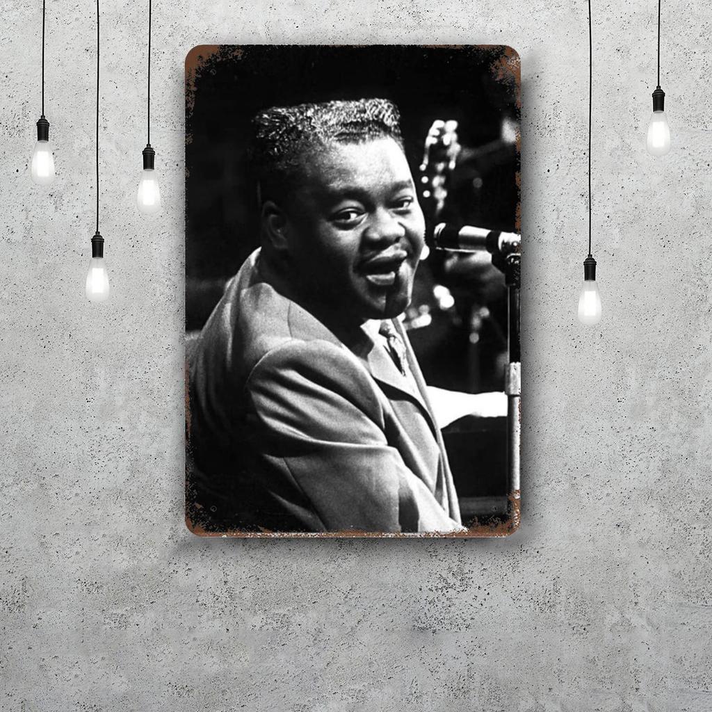 Fats Domino Decor Poster Vintage Tin Sign Metal Sign Decorative Plaque for Pub Bar Man Cave Club Wall Decoration
