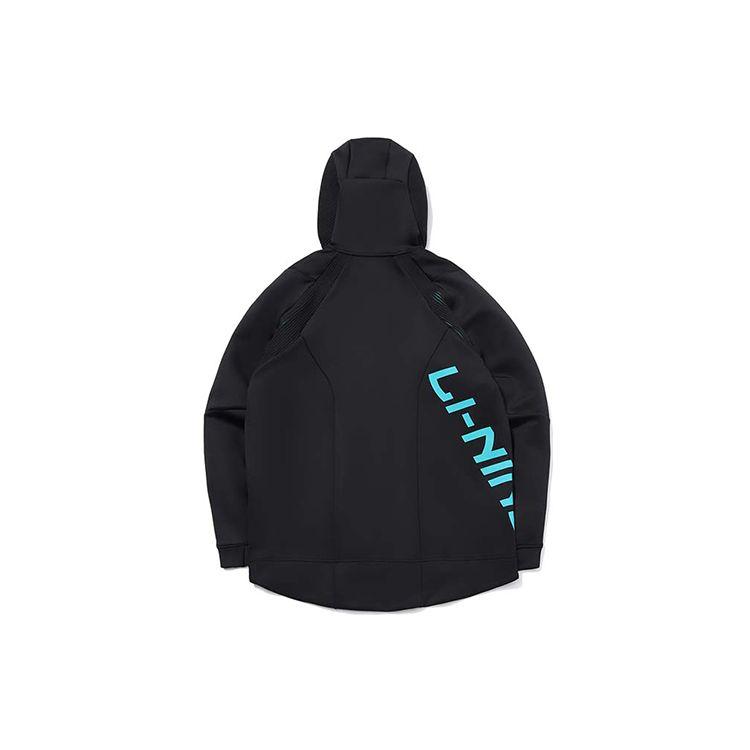 Li-Ning Basketball Series Letter Print Sports Hoodie Jacket Men Jackets Black AWDQ789-2