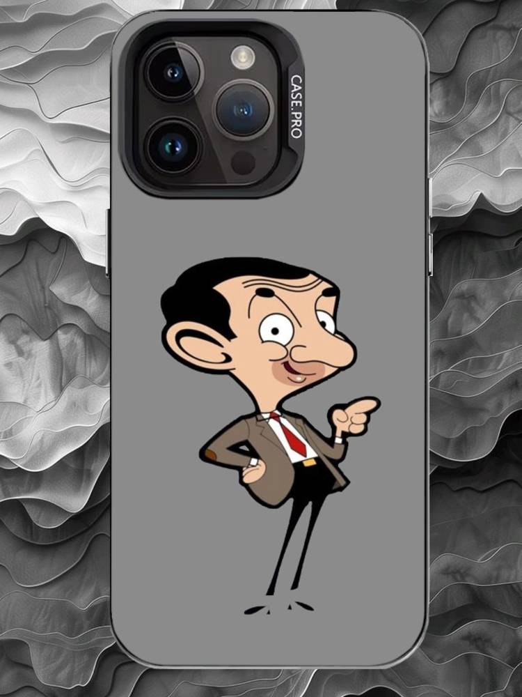 M-Mr. Bean Phone Case For iPhone 17 16 15 14 13 12 11 Pro Max Plus Silver Matte Black Cover