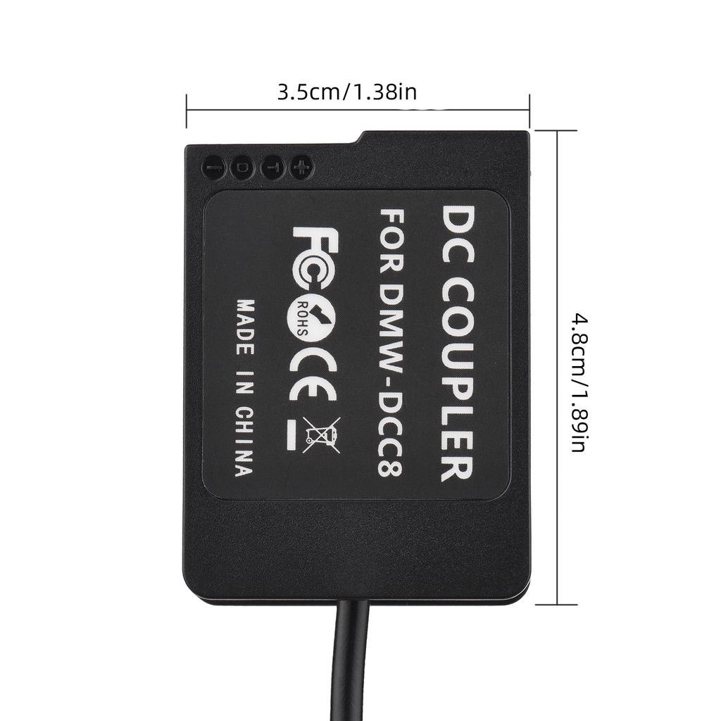 PD USB Type C Cable to DMW DCC8 Dummy Battery DC Coupler DMW BLC12 Replacement for  LUMIX DMC FZ2500 FZ1000 FZ300 FZ200