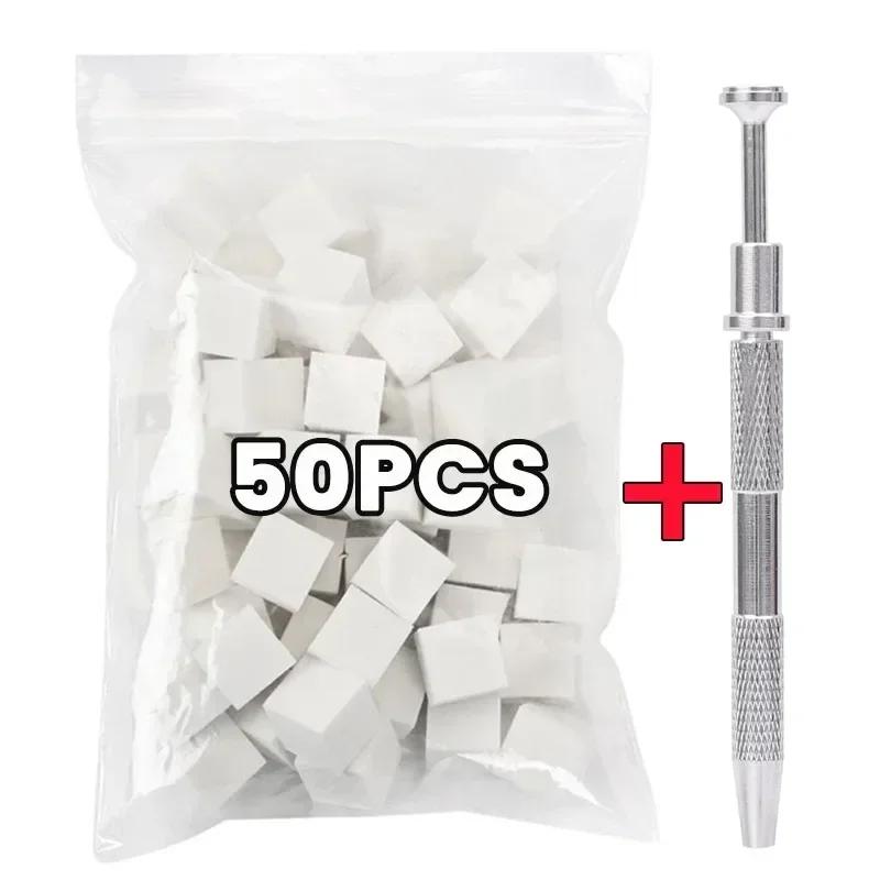 

Мини квадратный спонж для нейл-арта с 4 захватами, набор металлических захватов для спонжей, многоцелевые спонжи для румян и градиента, инструменты для красоты и маникюра 50Pcs