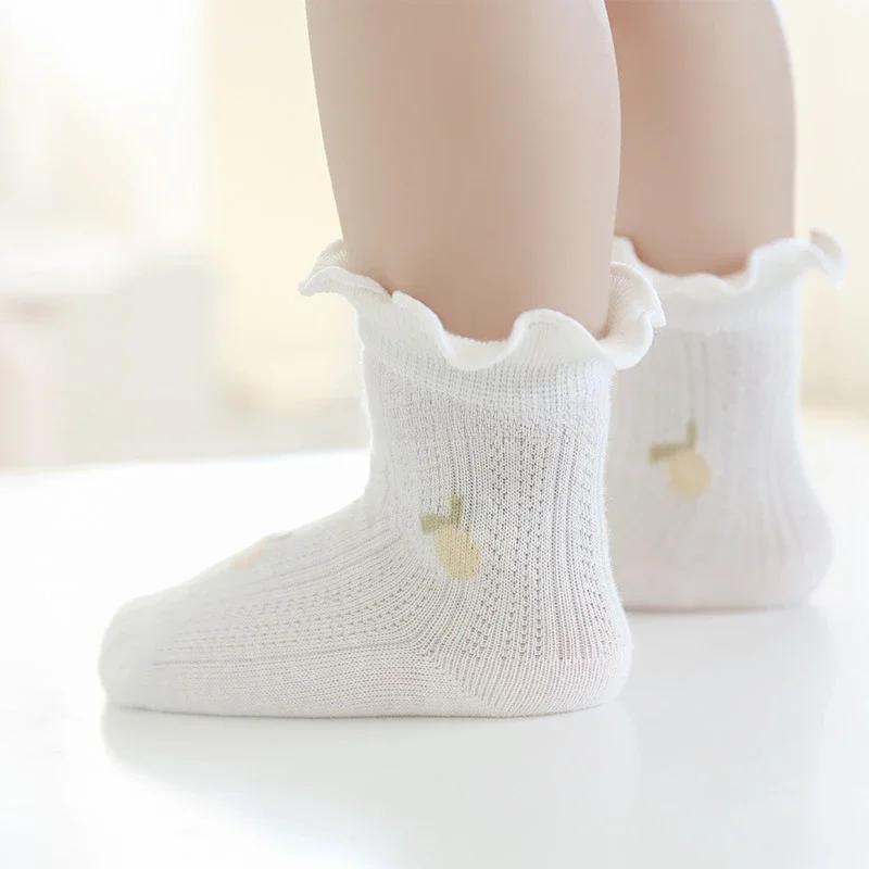 New Baby Socks Summer Thin Mesh Newborn Ankle Socks Cute Cartoon Cotton Floor Girls Home Short Stockings for Kids Boys