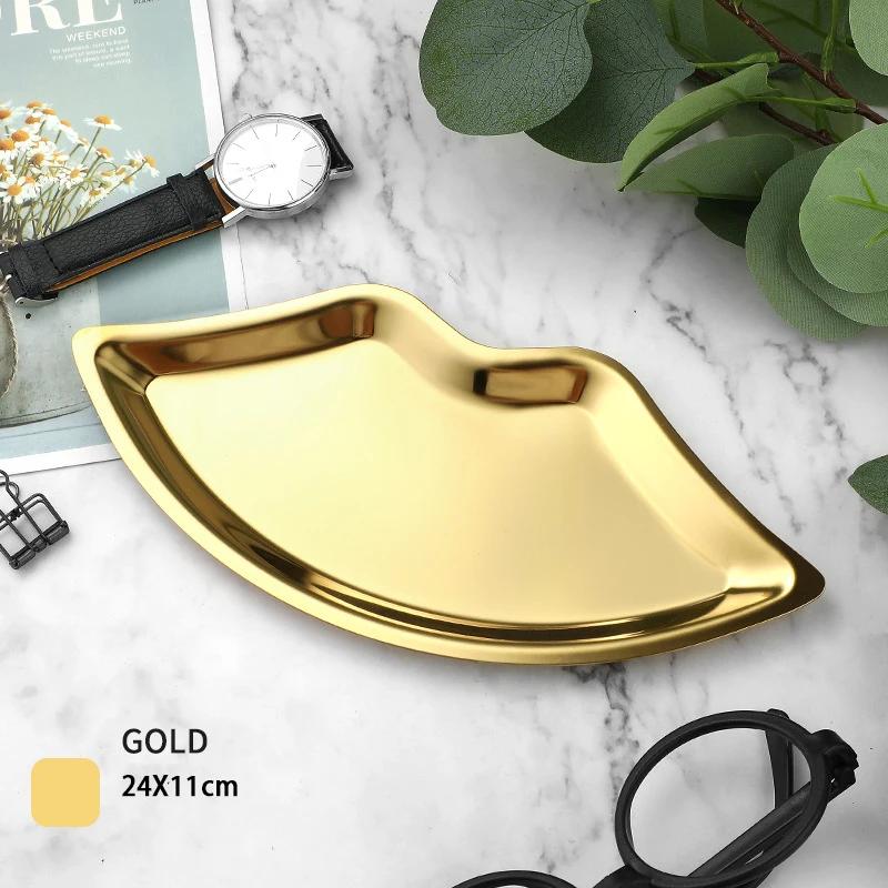 Modern Simple Stainless Steel Metal Water Drop Multi-shape Snack Tray Storage Jewelry Storage Metal Decoration Storage Organizer
